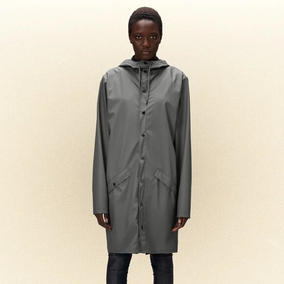 NEW RAINS LONG JACKET W3 Grey - Picture 1 of 7